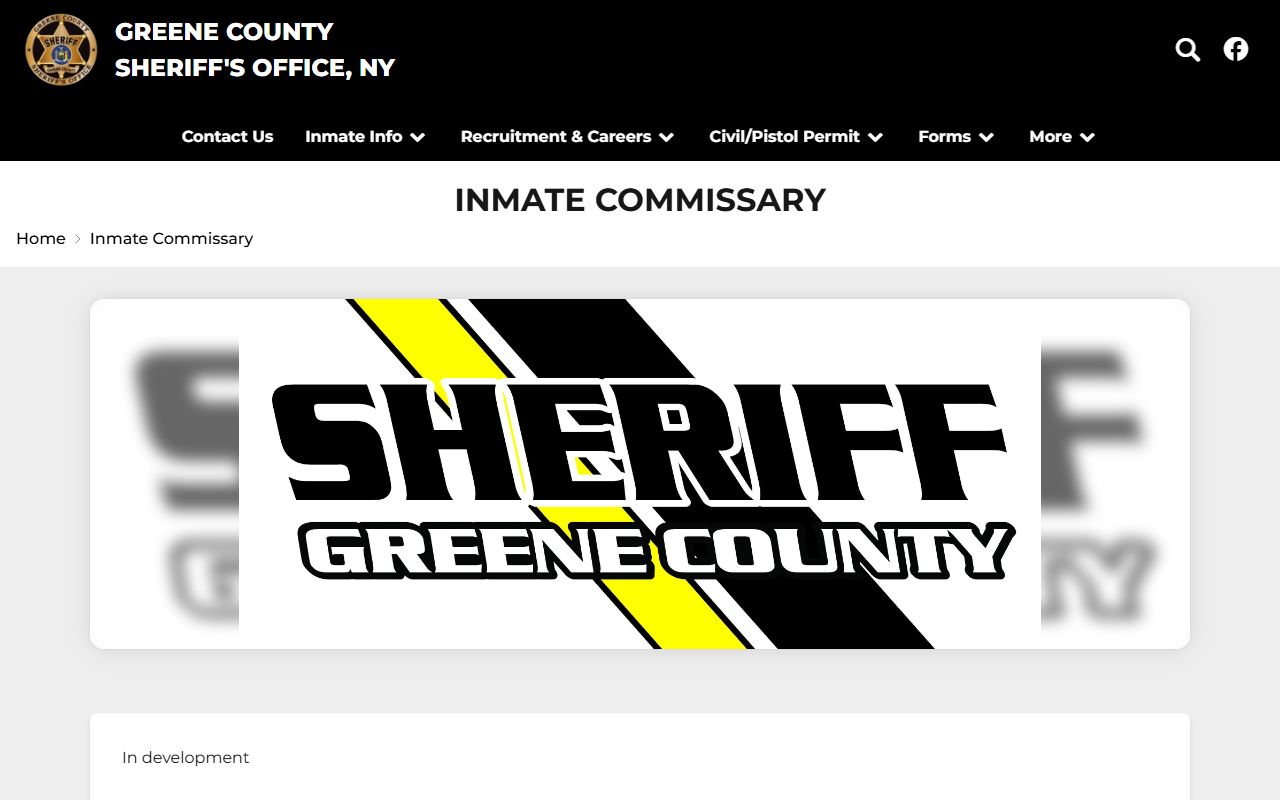 Greene County Jail commissary information page
