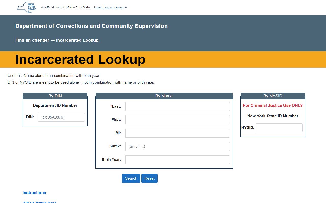 DOCCS lookup portal for Greene Correctional Facility inmates